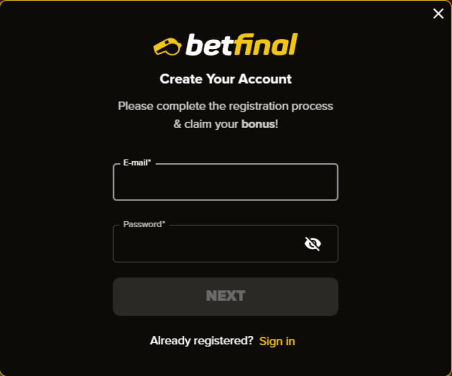 How to Register at Betfinal