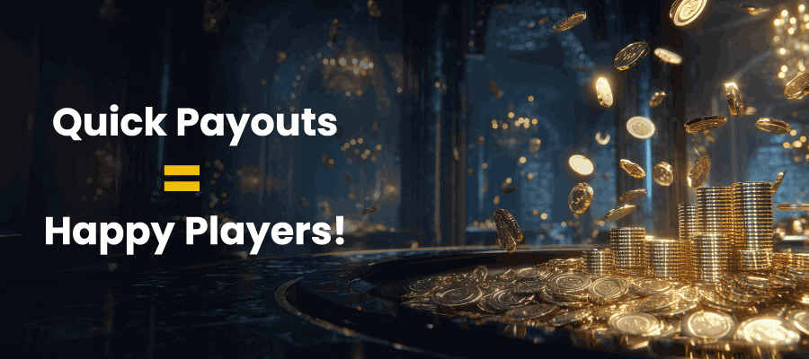 Fast casino payouts with gold coins symbolizing quick withdrawals